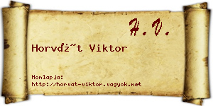 Horvát Viktor névjegykártya